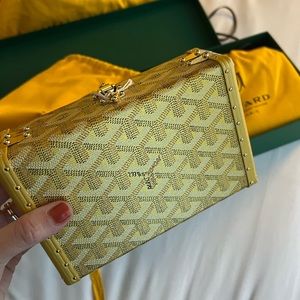 RARE - NEW IN BOX - Goyard Metallic Gold Minaudière Trunk Gold Hardware